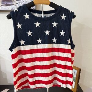 Patriotic Sleeveless Top - Red, White, and Blue
